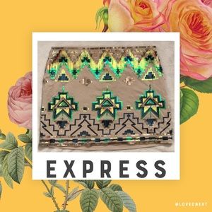 Express sequin embellished mini skirt | xs